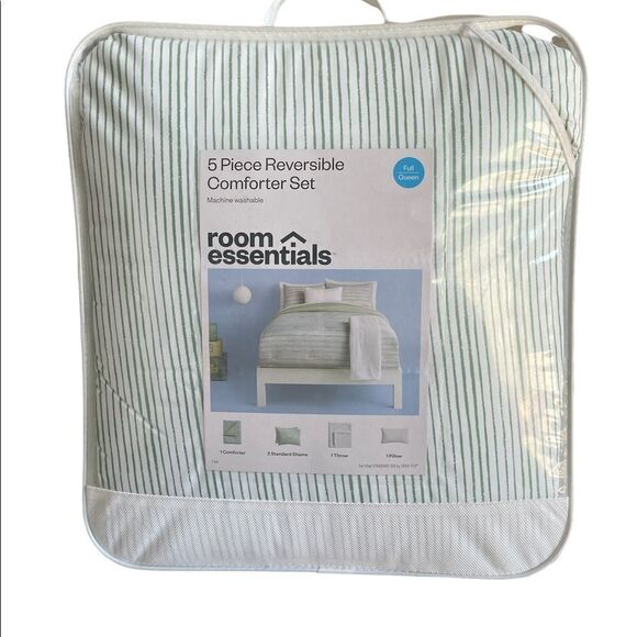 Stripe Decorative Reversible Comforter Set - Room Essentials - Picture 9 of 12